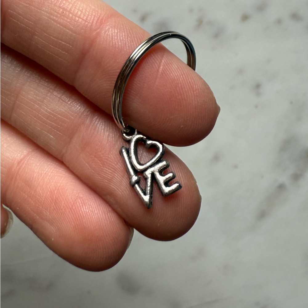 Silver Love y2k Charm key ring keychain